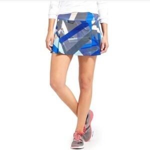 Classy Geo Pleated Activewear Skort with Inner Shorts, Pocket, Anti-slip Strip